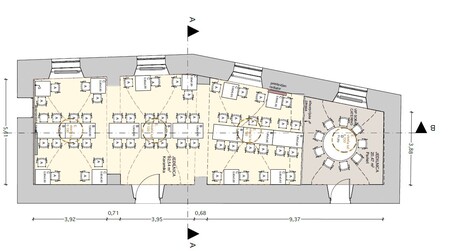 Tloris jedilnice, vir Atrakcija, arhitekturni biro d.o.o.